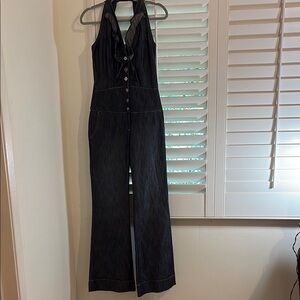 Dark Denim Halter Jumpsuit